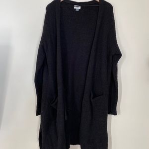 Chunky Long Black Cardigan